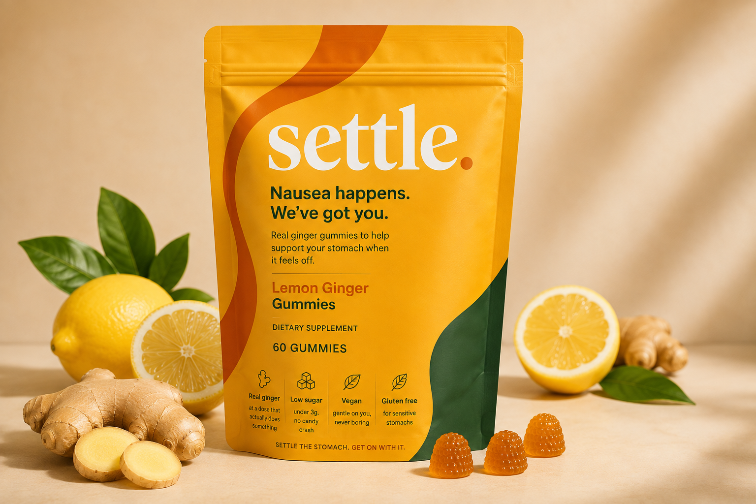 Settle Lemon Ginger Gummies